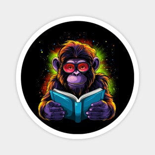 Monkey Reads Book Magnet